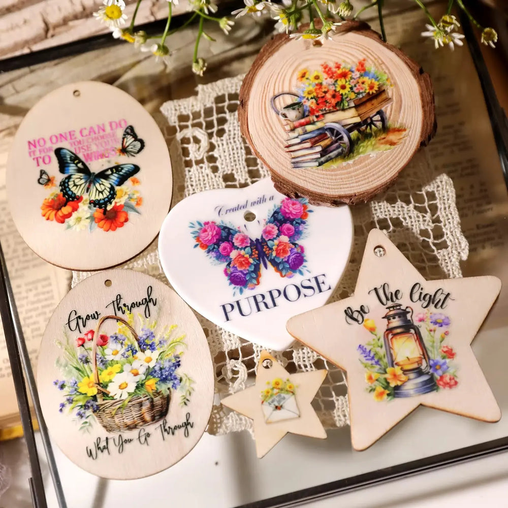 Vintage Butterfly Waterproof Transfer Stickers | Crystal Clear Cup Decals