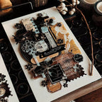 Ruban adhésif décoratif PET Washi pour appareil photo et gramophone vintage | Éphémères pour journal intime rétro