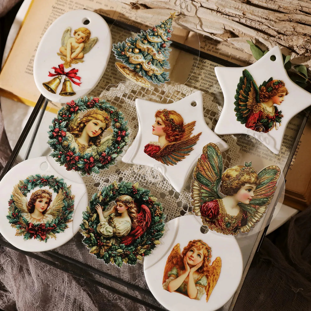 Vintage Christmas Angel UV DTF Transfer Stickers