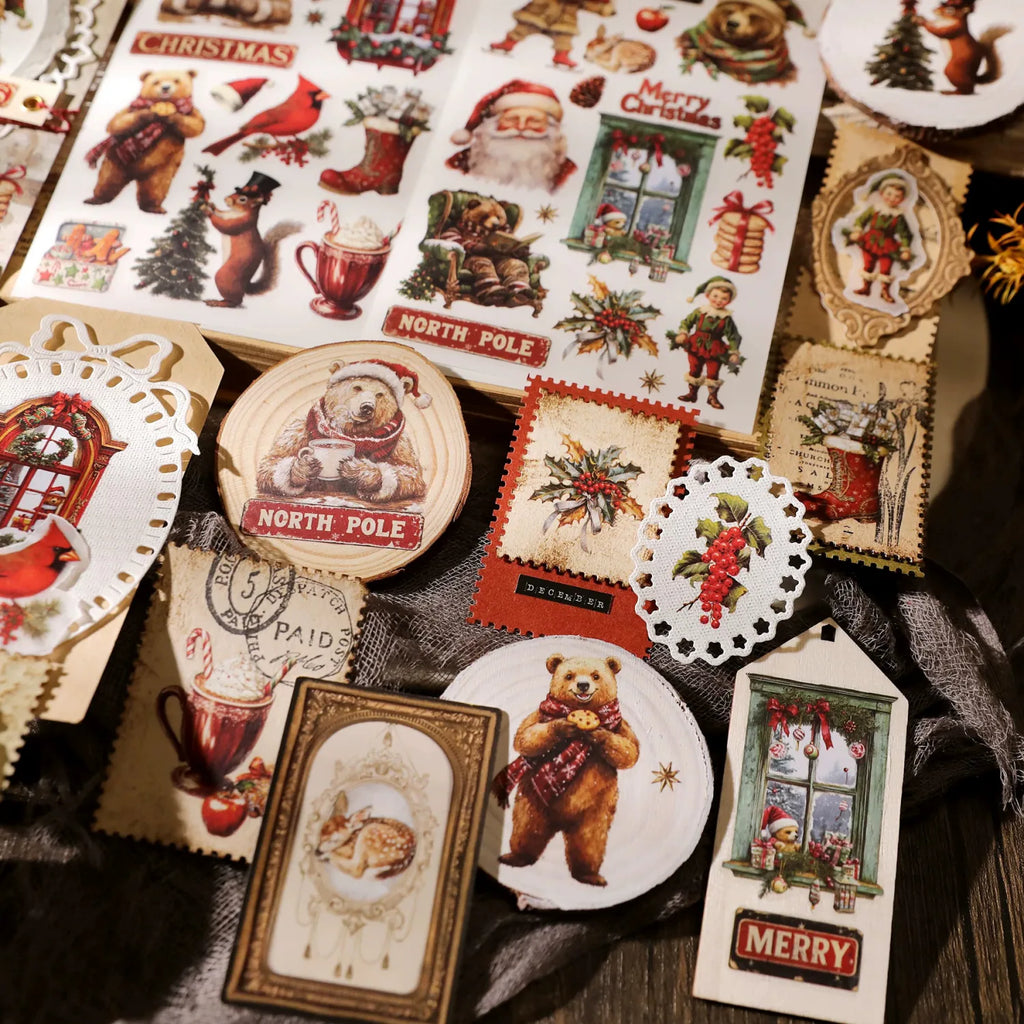 Christmas Rub-On Transfer Stickers | Santa, Bear & Holiday