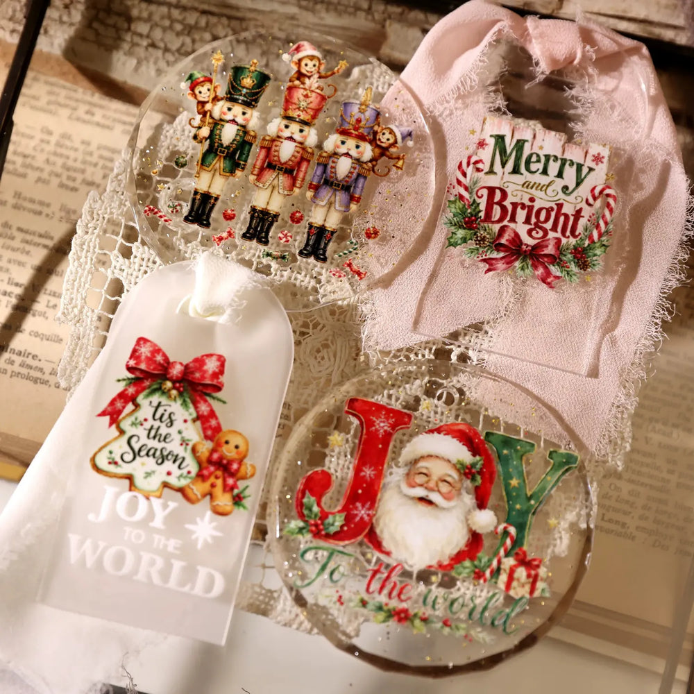 Vintage Christmas Postage Stamp Transfers Stickers