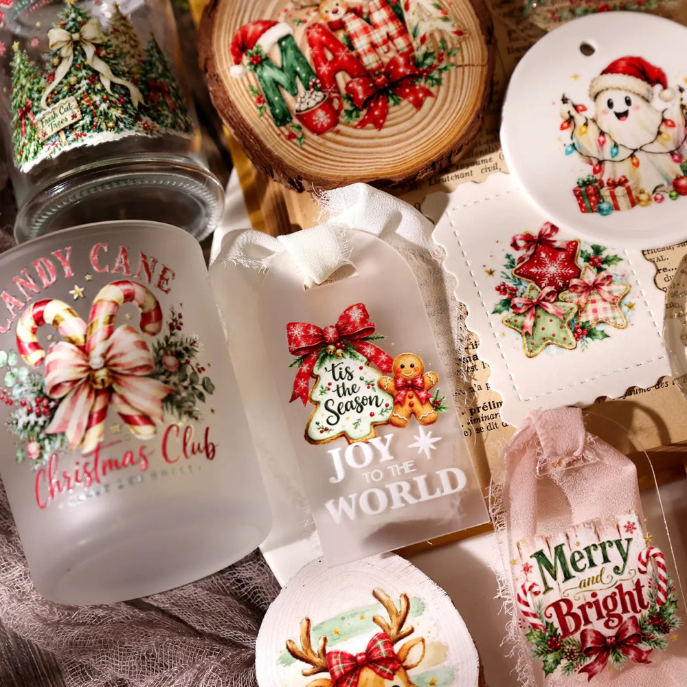 Vintage Christmas Postage Stamp Transfers Stickers