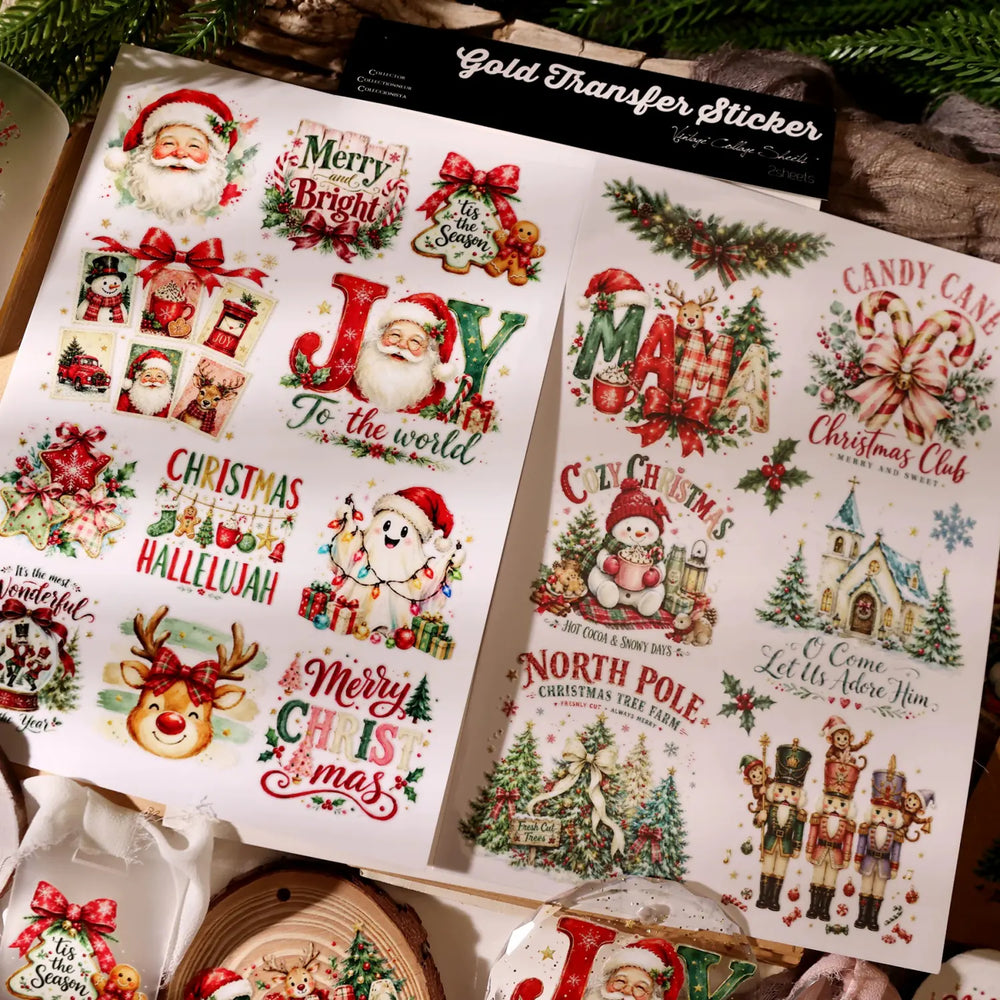 Vintage Christmas Postage Stamp Transfers Stickers