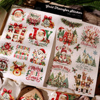 Vintage Christmas Postage Stamp Transfers Stickers