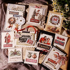Vintage Weihnachtsaufkleber zum Abreiben – Retro-Feiertagssticker für Journaling & DIY-Bastelarbeiten