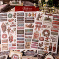Vintage Weihnachtsaufkleber zum Abreiben – Retro-Feiertagssticker für Journaling & DIY-Bastelarbeiten