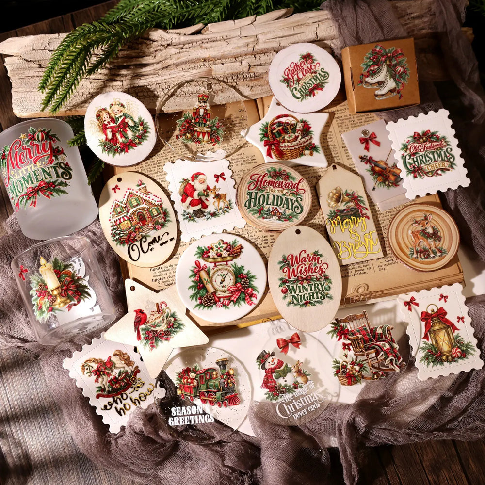 Vintage Christmas UV DTF Transfer Stickers