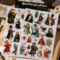 Vintage Christmas Woodland Animal Transfer Stickers