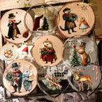 Vintage Christmas Woodland Animal Transfer Stickers