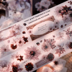 Vintage Dusty Rose Cocoa Floral PET Tape Shell Shimmer