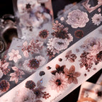 Vintage Dusty Rose Cocoa Floral PET Tape Shell Shimmer
