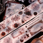 Vintage Dusty Rose Cocoa Floral PET Tape Shell Shimmer