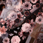 Vintage Dusty Rose Cocoa Floral PET Tape Shell Shimmer