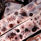 Vintage Dusty Rose Cocoa Floral PET Tape Shell Shimmer