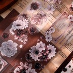 Vintage Dusty Rose Cocoa Floral PET Tape Shell Shimmer