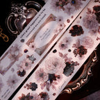 Vintage Dusty Rose Cocoa Floral PET Tape Shell Shimmer