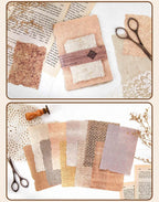 Papier scrapbooking texturé gaufré vintage | Ensemble d'éphémères