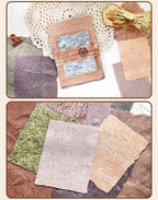 Papier scrapbooking texturé gaufré vintage | Ensemble d'éphémères
