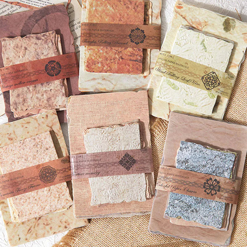 Vintage Embossed Texture Scrapbooking Paper |  Ephemera Set