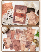 Papier scrapbooking texturé gaufré vintage | Ensemble d'éphémères