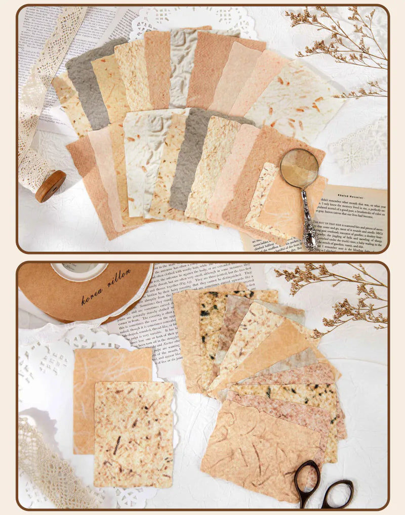 Papier scrapbooking texturé gaufré vintage | Ensemble d'éphémères