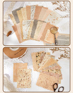 Papier scrapbooking texturé gaufré vintage | Ensemble d'éphémères
