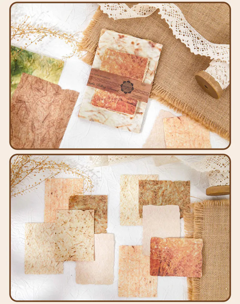 Papier scrapbooking texturé gaufré vintage | Ensemble d'éphémères