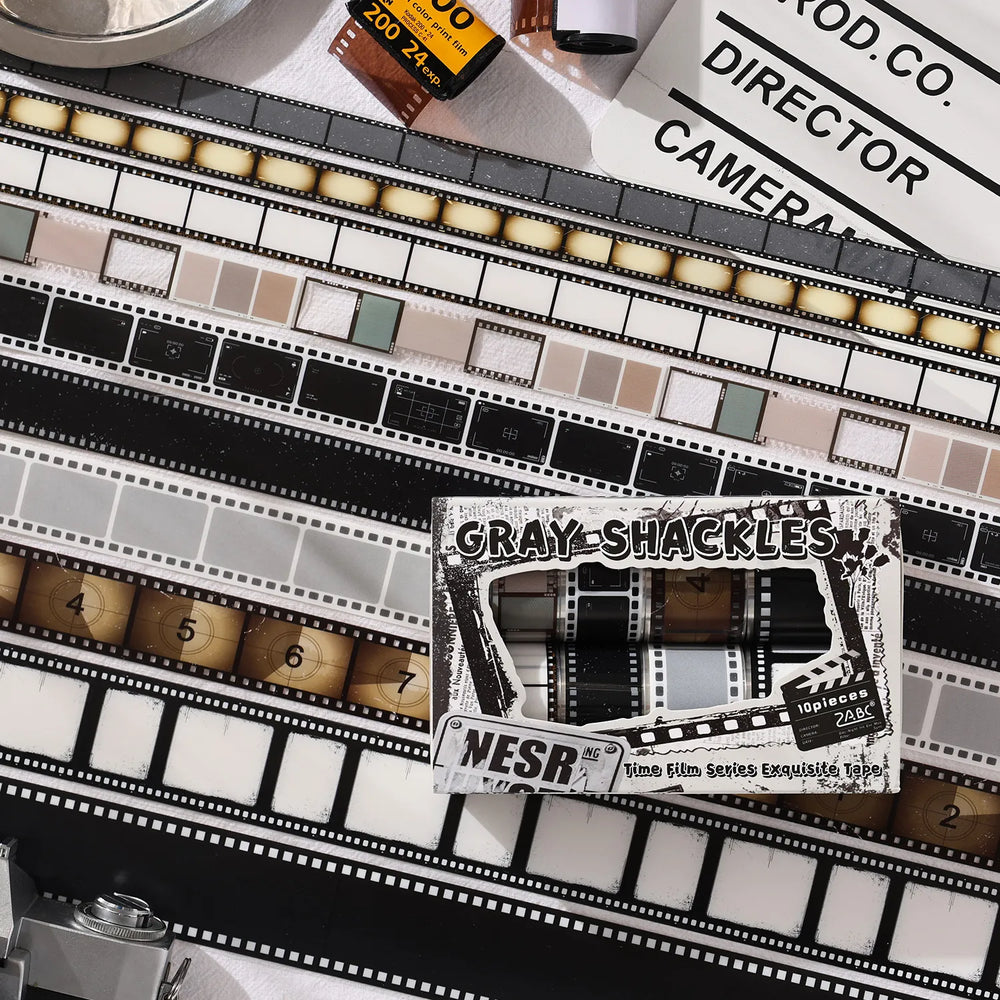 Vintage-Filmstreifen-PET-Klebeband-Set – Filmrahmenaufkleber