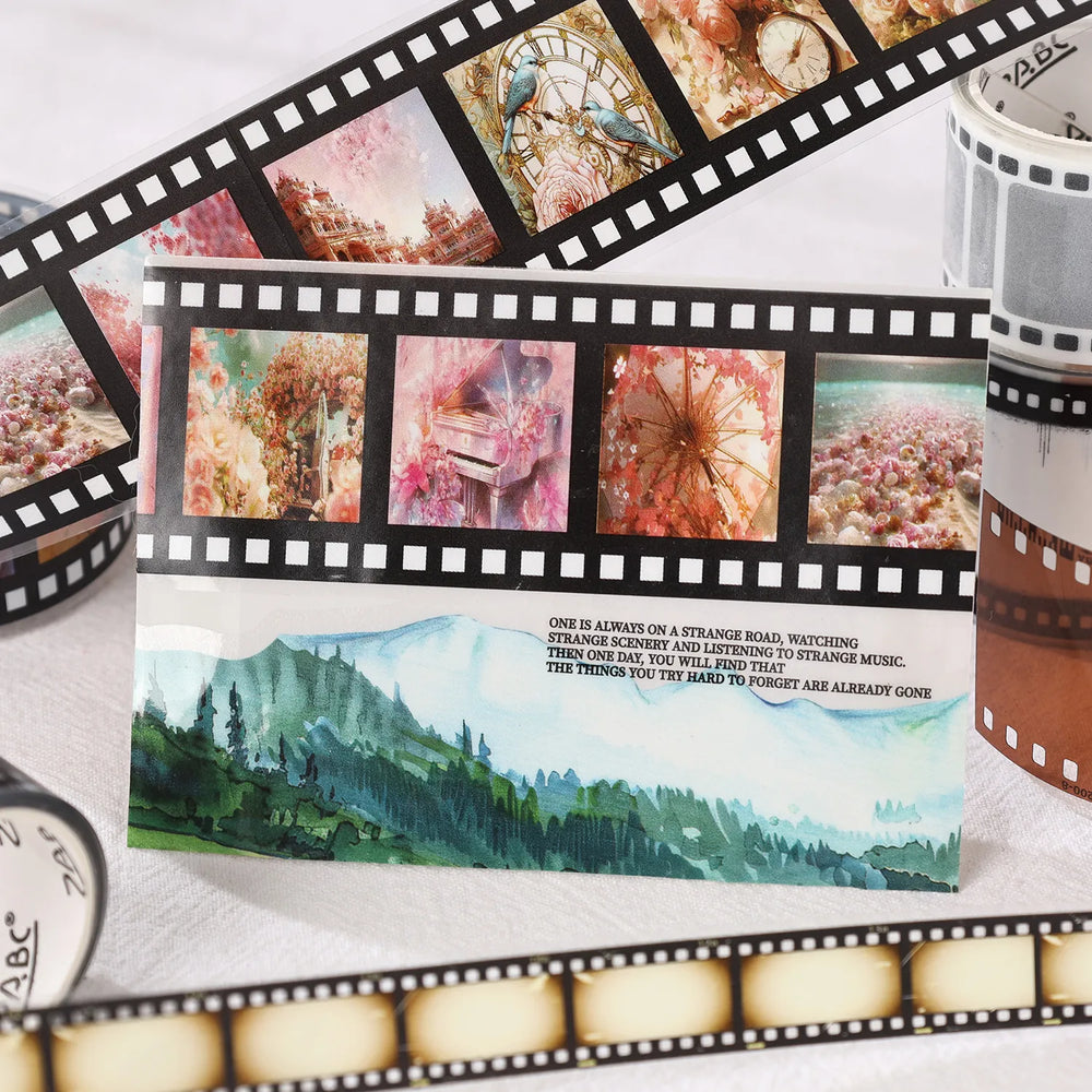 Vintage-Filmstreifen-PET-Klebeband-Set – Filmrahmenaufkleber