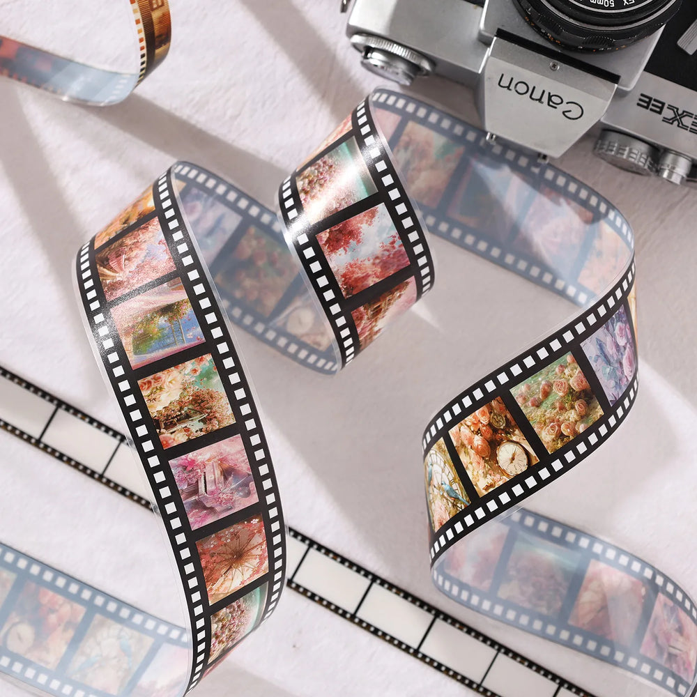 Vintage-Filmstreifen-PET-Klebeband-Set – Filmrahmenaufkleber
