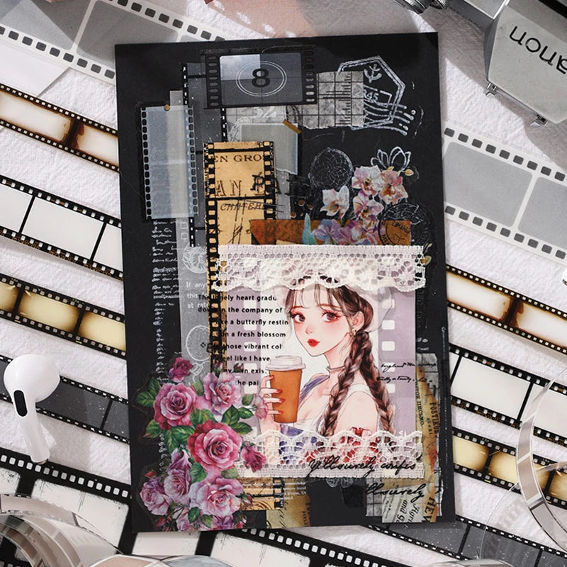 Vintage-Filmstreifen-PET-Klebeband-Set – Filmrahmenaufkleber