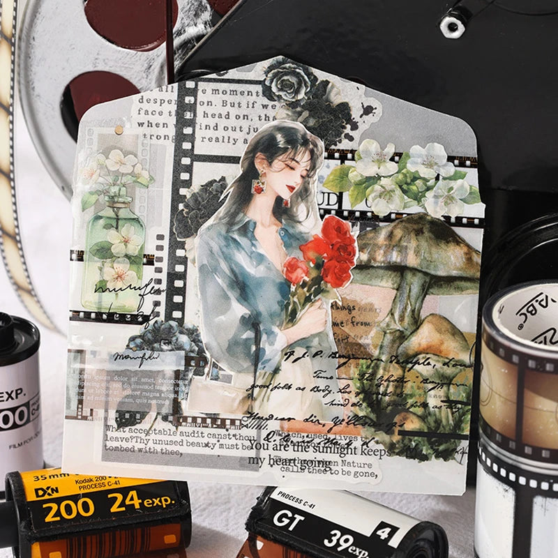 Vintage-Filmstreifen-PET-Klebeband-Set – Filmrahmenaufkleber