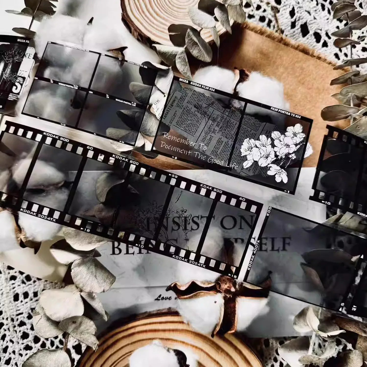 Vintage Film Strip PET Washi Tape | Semi-Transparent Photo Frame Journaling Ephemera