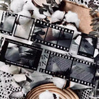 Vintage Film Strip PET Washi Tape | Semi-Transparent Photo Frame Journaling Ephemera