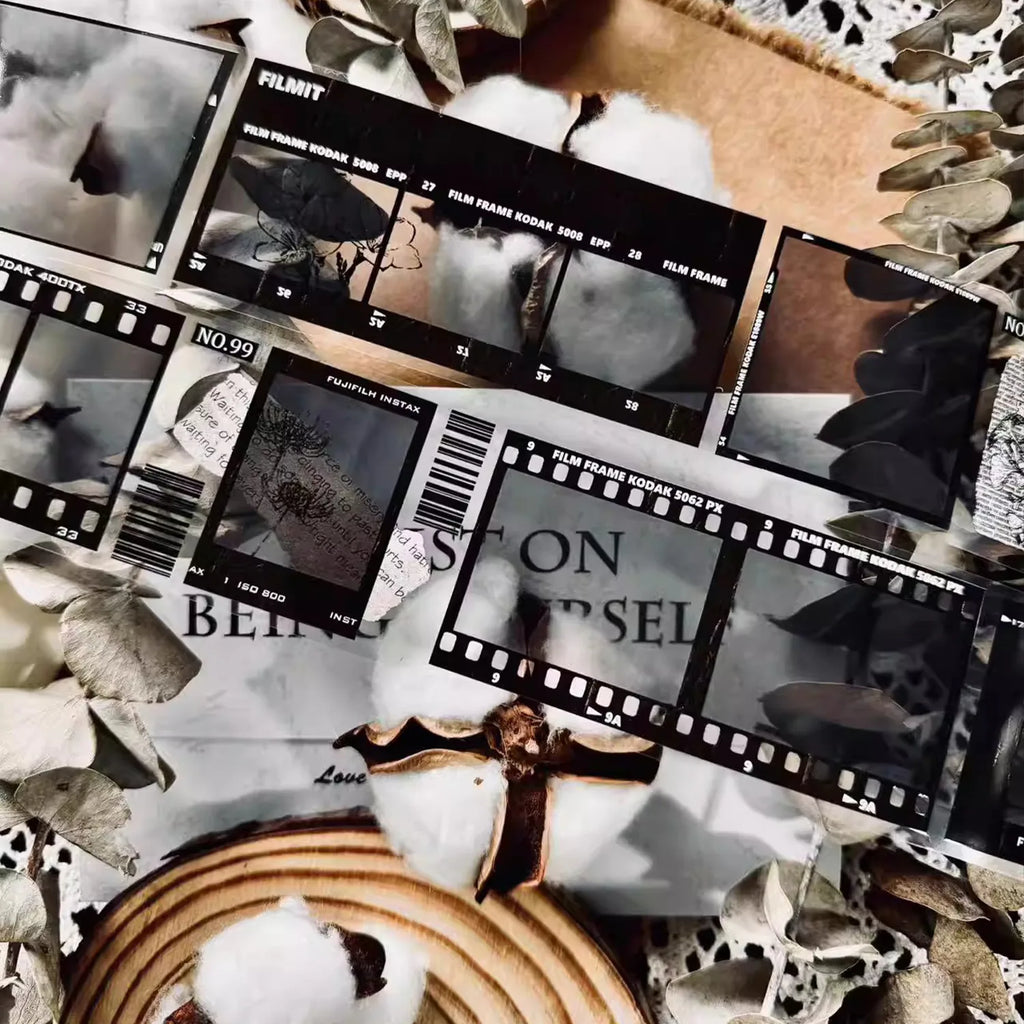 Vintage Film Strip PET Washi Tape | Semi-Transparent Photo Frame Journaling Ephemera