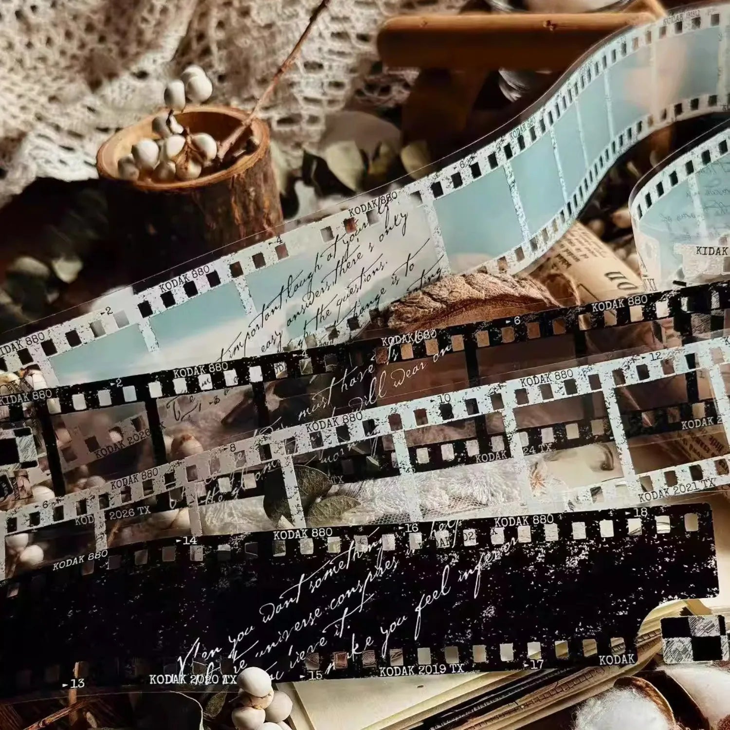 Vintage Film Strip PET Washi Tape | Retro Lifestyle Decorative Tape