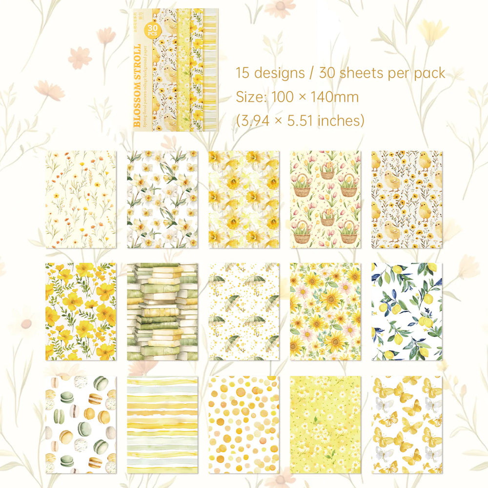 Vintage Floral Collage Scrapbooking Paper Set