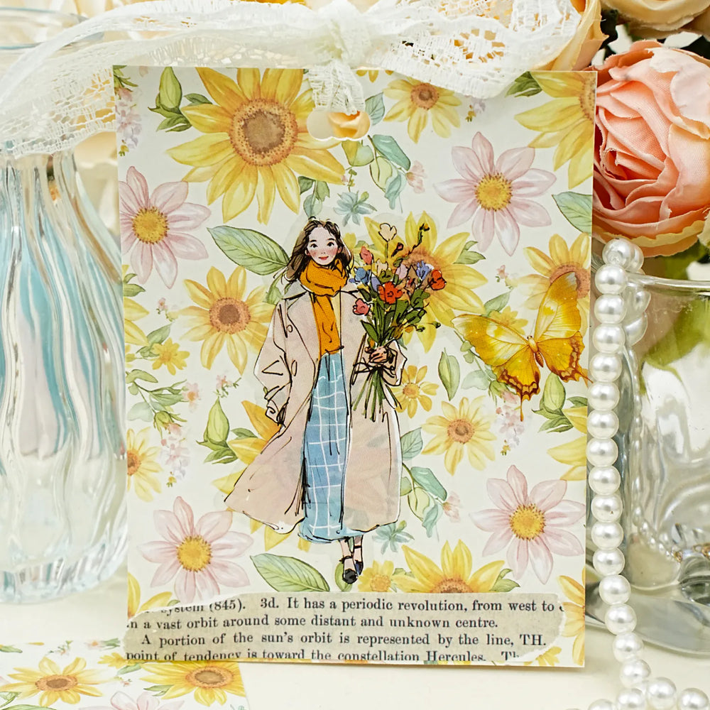 Vintage Floral Collage Scrapbooking Paper Set