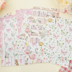 Ensemble de papiers pour scrapbooking à motifs floraux vintage