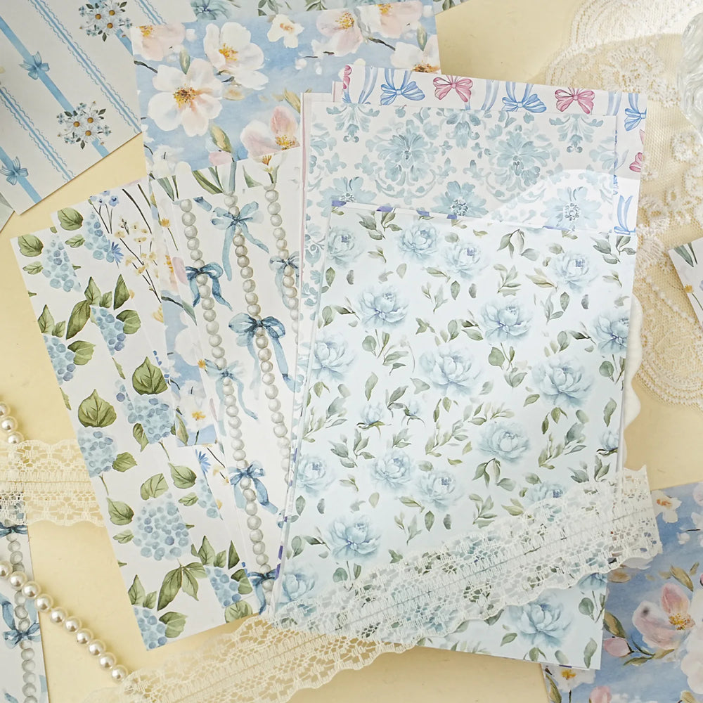 Vintage Floral Collage Scrapbooking Paper Set