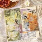 Papier de scrapbooking gaufré floral vintage | Pack d'éphémères