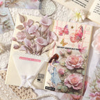 Papier de scrapbooking gaufré floral vintage | Pack d'éphémères