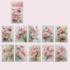 Papier de scrapbooking gaufré floral vintage | Pack d'éphémères