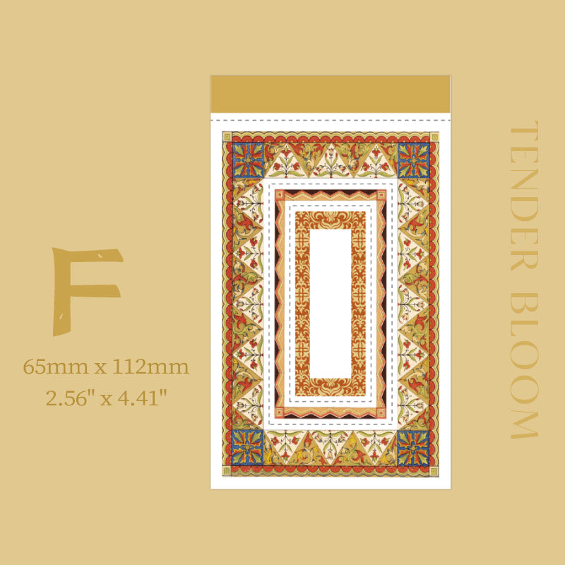 Vintage Floral Frames Die-Cut Sticky Notes For Journal Decor