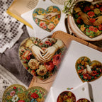 Vintage Floral Heart UV DTF Transfer Stickers