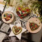 Vintage Floral Heart UV DTF Transfer Stickers