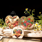 Vintage Floral Heart UV DTF Transfer Stickers