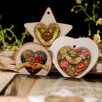 Vintage Floral Heart UV DTF Transfer Stickers