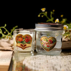 Vintage Floral Heart UV DTF Transfer Stickers