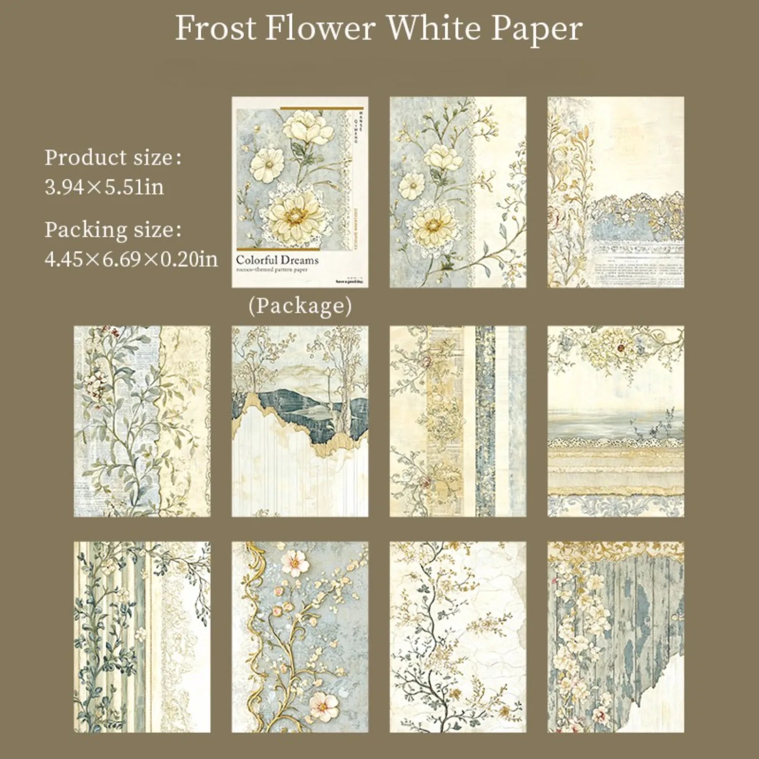 Papier scrapbooking à motifs floraux vintage | Éphémères pour fond de journaling